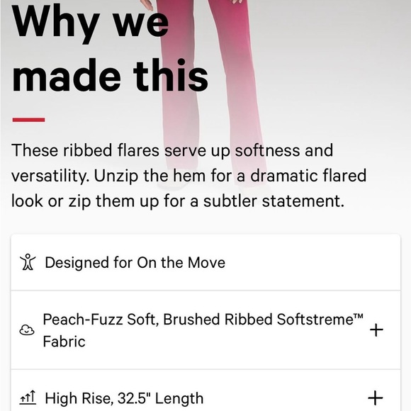 Lululemon Brushed Softstreme Ribbed Zip Flare Pants NWT 2023 - Picture 6 of 7